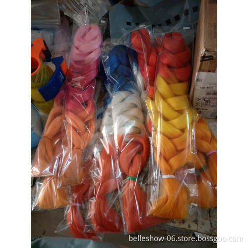 Hot sell 41inch 82inch 165g Synthetic Ombre color  jumbo hair braid synthetic crochet extension 82 Inch jumbo braid hair